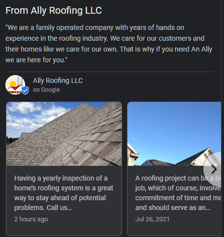 Local Roofing Company GMB Post